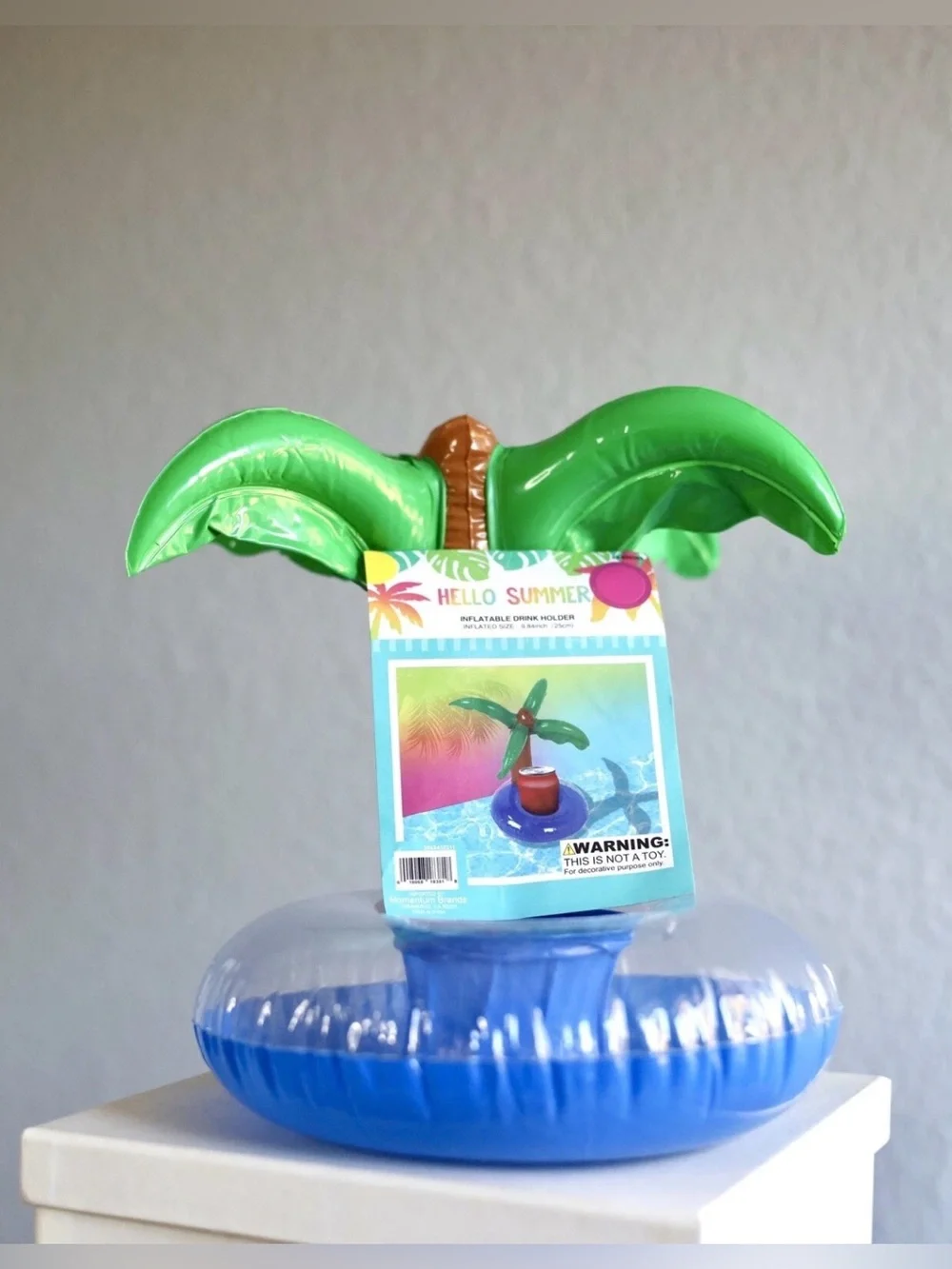 New Inflatable Drink Holder 4 Pack - Palm Tree Design